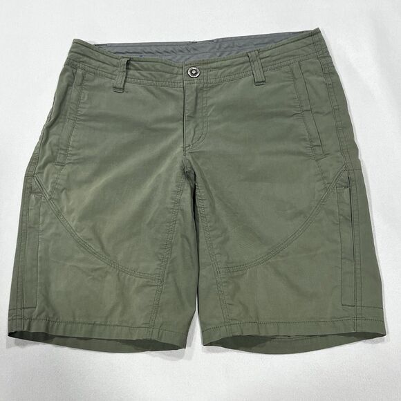 Kuhl Spire Women Green Style 6285 Pockets Cargo Bermuda Hiking Shorts‎ Sz 2 30” - Picture 1 of 10
